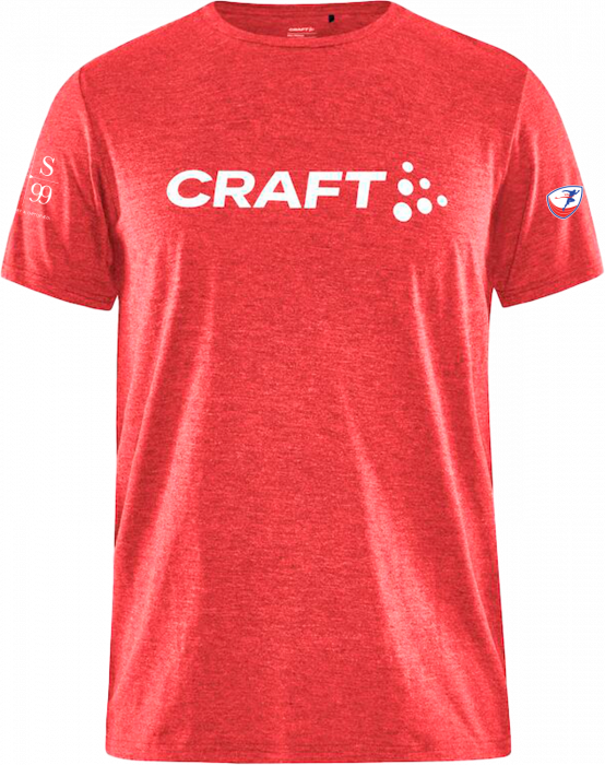 Craft - Community Logo Ss Tee Men - Bright Red Melange & wit